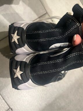 Converse Black and White Platform Star Heel Canvas Sneakers